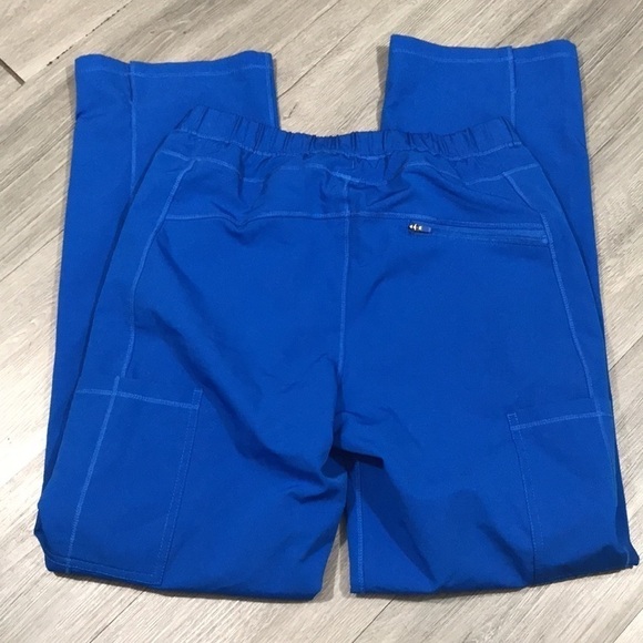Dickies Dynamix Royal Blue Scrubs Pant Mid Rise Straight Leg Drawstring size S - Picture 12 of 14